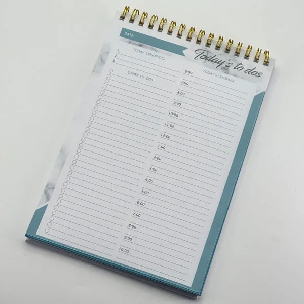 personnalisation du carnet de notes à bobine